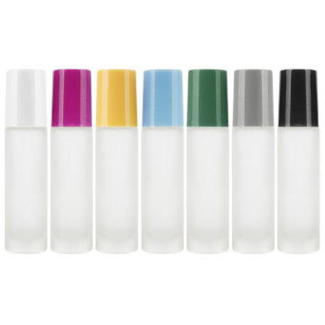 custom empty frosted cosmetic essential oil perfume roll on tube glass roller bottle